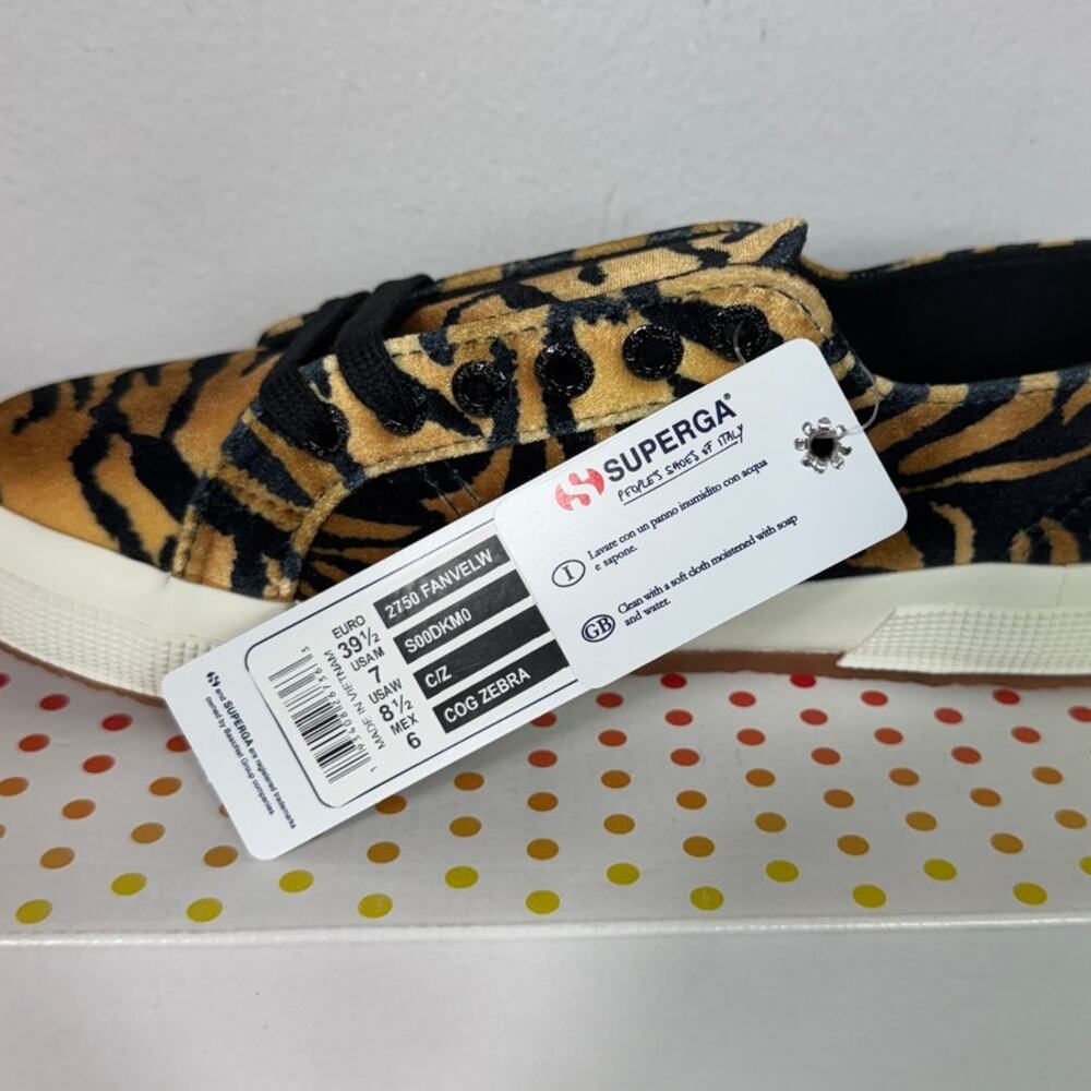 New Superga 2750 Fanvelvetw Sneakers Cog Zebra Women's 8.5 - Picture 9 of 10